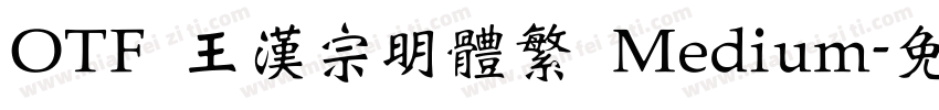 OTF 王漢宗明體繁 Medium字体转换